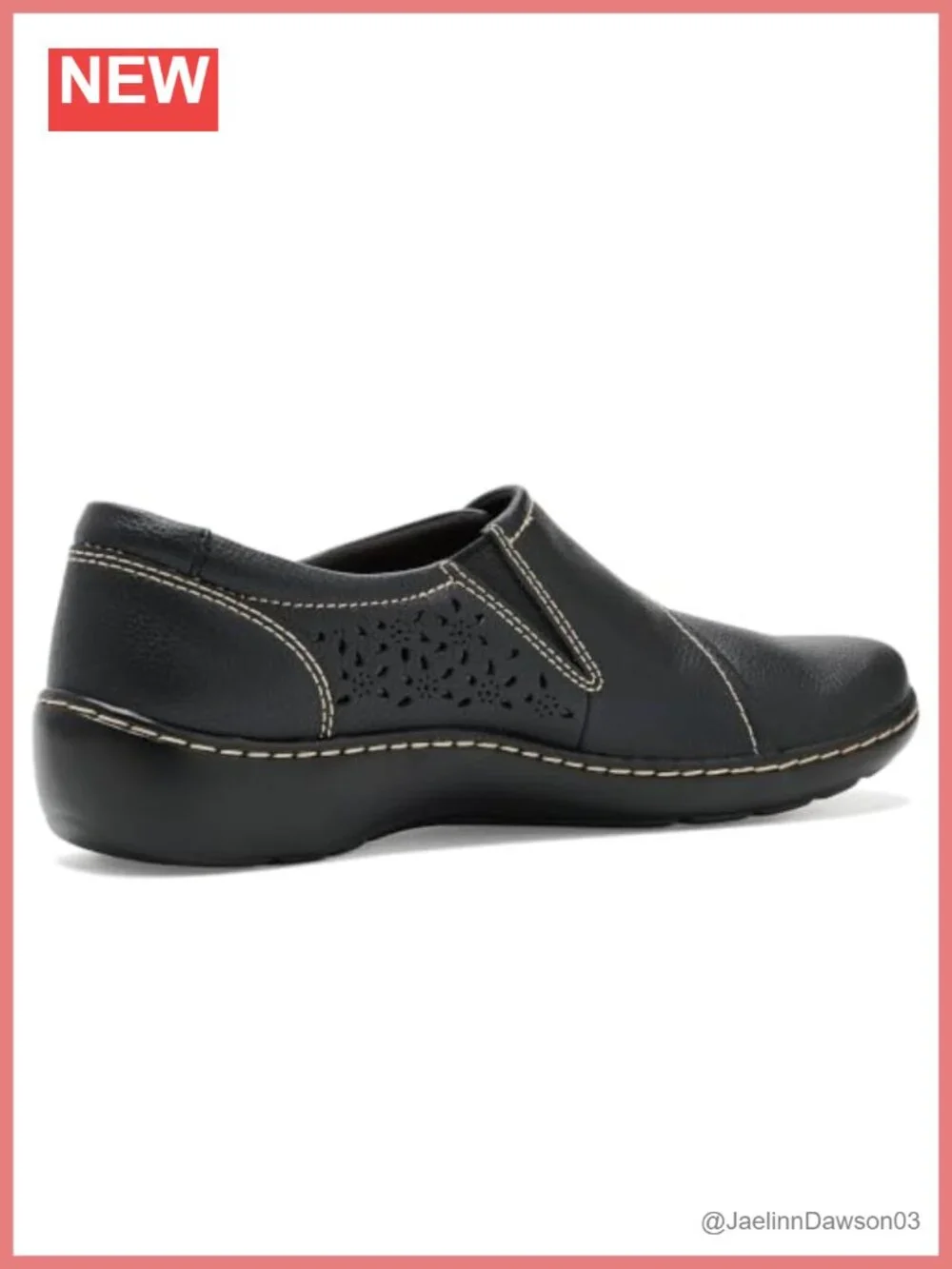 Leather Perforated Casual Loafer Flat with Adjustable Strap